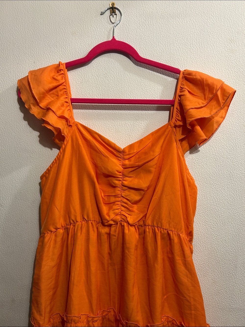 Altar'd State Orange Ruffle Midi Dress - Picture 2 of 5